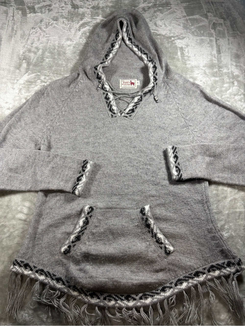 Alpaca Connection Made in Peru Alpaca Fiber Hooded Sweater XL